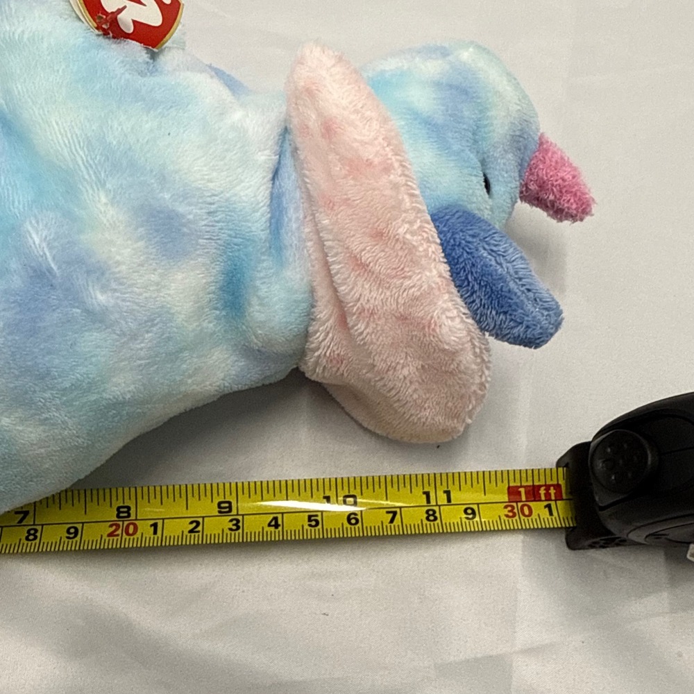 Ty Pluffies Tromps Triceratops Dinosaur Plush Blue Tie Dye Stuffed Animal 2005 - Picture 7 of 8